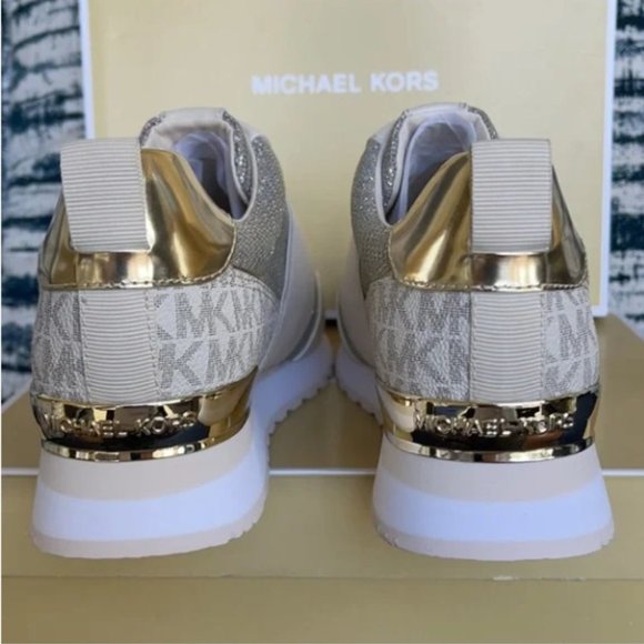 Michael Kors Teddi Trainer Glitter Chain Mesh White Rainbow WMNS - Picture 14 of 16